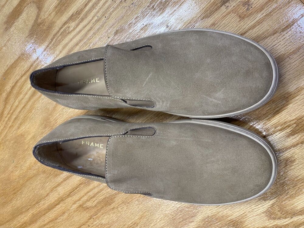Frame Loafers Womens 7.5 Brown Suede Slip-On Round Toe Low Top Comfort Shoes S64
